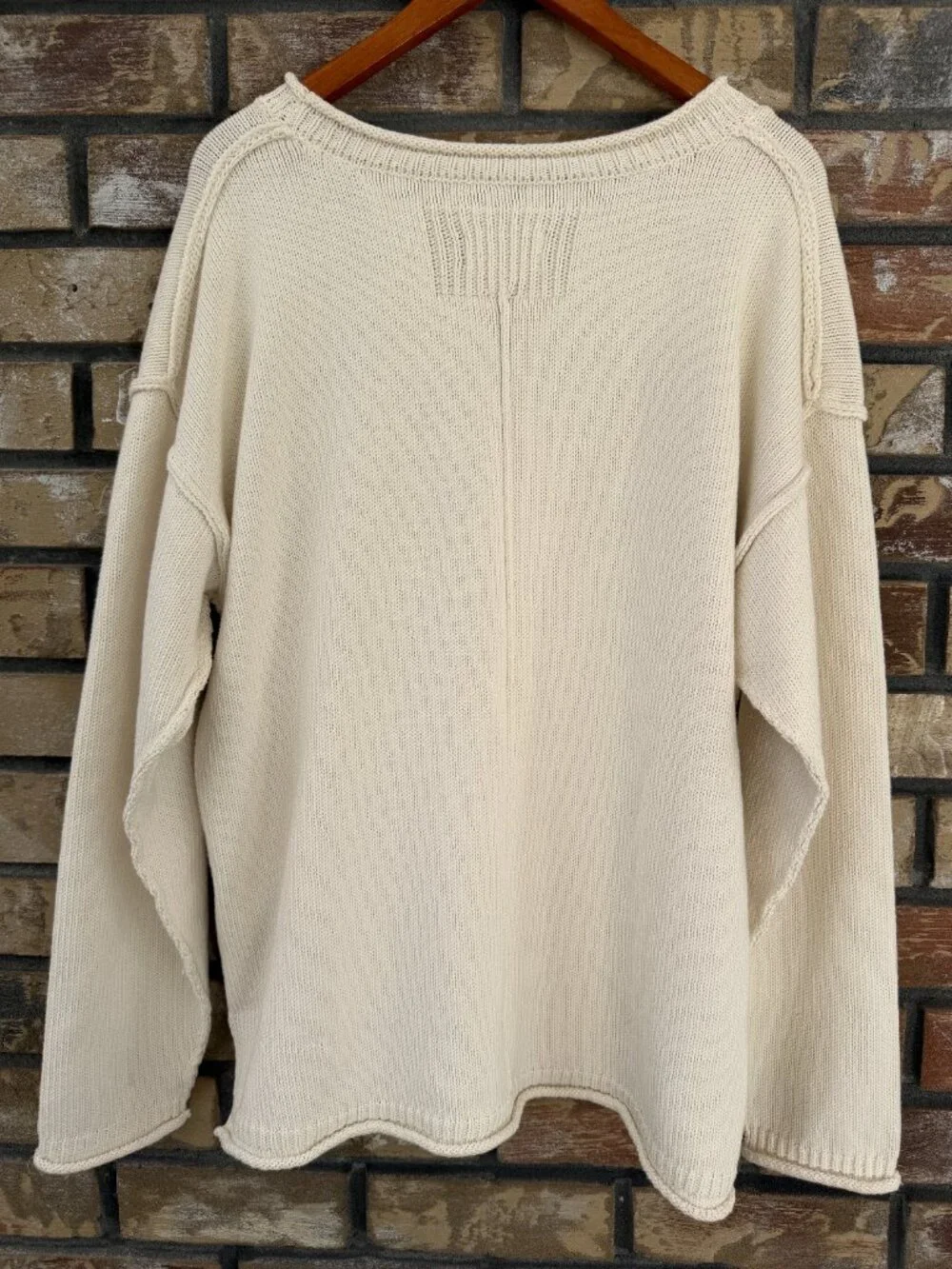 ☀️ We The Free Free People Ella Roll Neck Sweater Gardenia Cream Small NWOT